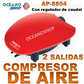 Compresor de aire 2x3,3l/min con regulador AP-8804 aireador jeneca 2 salidas ap 8804 compresor acuario