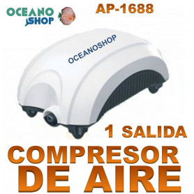 Compresor de Aire 1 salida 1,6l/min ap-1688 aireador jeneca 1salida ap 1688 compresor acuario