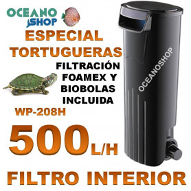 FILTRO INTERIOR ESPECIAL TORTUGUERAS WP-208H 500L/H 5W FILTRO INTERNO SOBO WP 208H 500LH tortugas tortuguera