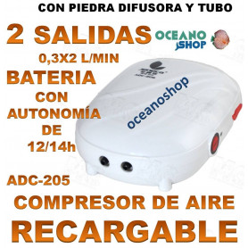 Compresor de aire portátil 2 salidas a bateria  JENECA  ADC-205 compresor AIREADOR JENECA BATERIA RECARGABLE ADC 205 2 SALIDAS