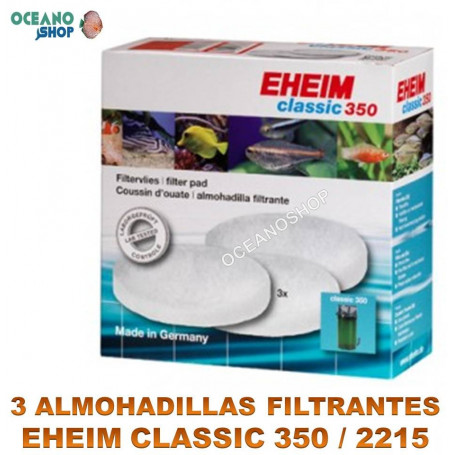 almohadillas filtrantes eheim classic 350 x3 2215 blancas
