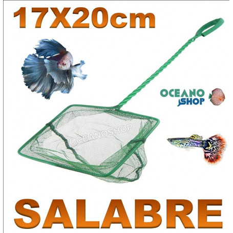 Red salabre para acuario de 17x20cm mango 37cm,red verde