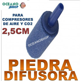 Piedra difusora cilindrica de 2,5cm PIEDRA DIFUSOR Cilindrico de 2,5cm Aire Oxigenador CO2 bomba Acuario difusora