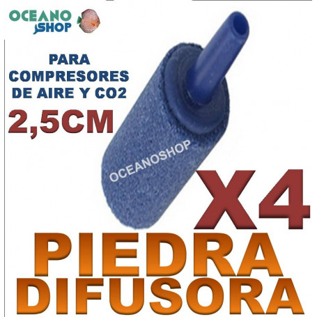 piedra difusora difusor acuario co2 o2 oxigeno compresor 2,5cm X4