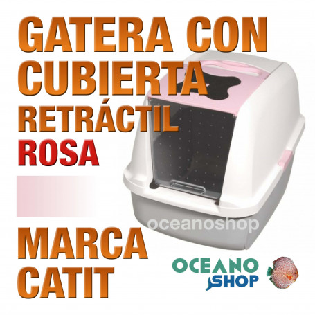 CATIT GATERA CON CUBIERTA RETARCTIL. ROSA