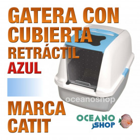 CATIT GATERA CON CUBIERTA RETRACTIL. AZUL