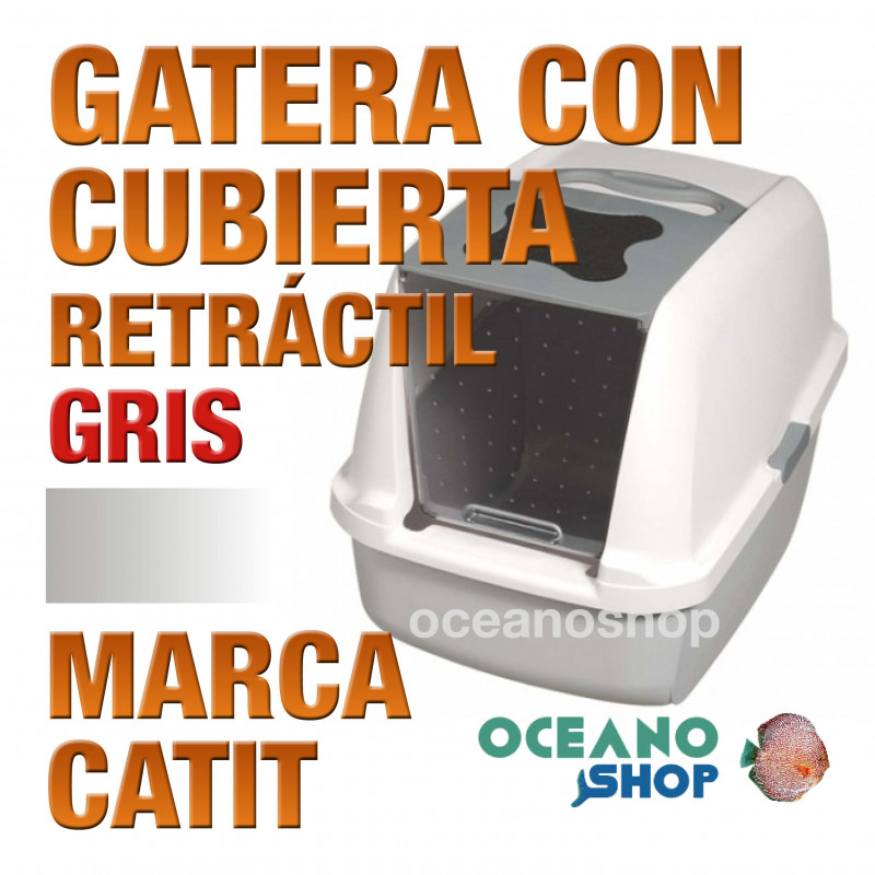CATIT GATERA CON CUBIERTA RETRACTIL. GRIS