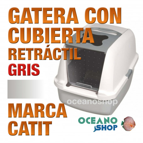 CATIT GATERA CON CUBIERTA RETRACTIL. GRIS