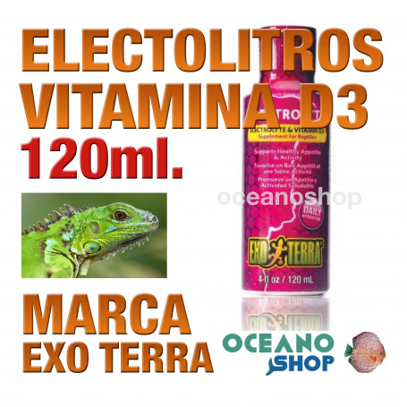 EXO TERRA ELECTROLYTE-VITAMINA D3 120 ml