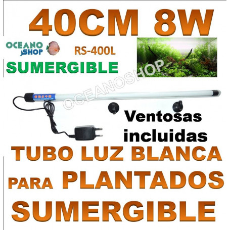 rs 400l 8w 40cm electrical tubo sumergilble blanco plantas acuarios pantalla