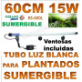 rs 600l 15w 60cm electrical tubo sumergilble blanco plantas acuarios pantalla