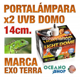 PORTALÁMPARAS DOMO x2 UVB PEQ. 14 cm. portalámparas-domo-x2-uvb-peq-14-cm