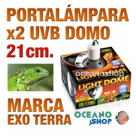 PORTALÁMPARAS DOMO x2 UVB MED. 21 cm. portalámparas-domo-x2-uvb-med-21-cm