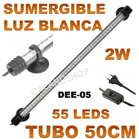 luz pantalla tubo acuario led 50cm dee 05 deebow blanca