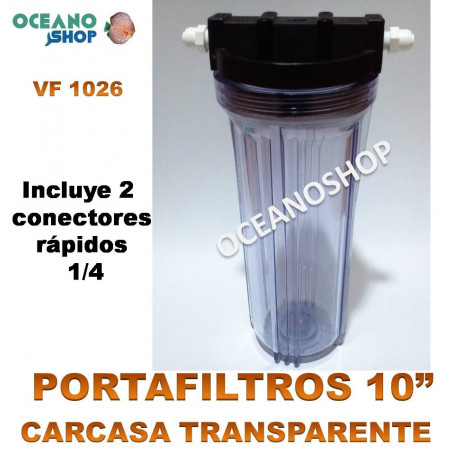porta filtros cartucho 10 vf1026 transparente resina osmosis acuario marino