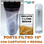porta filtros cartucho 10 vf1026 transparente resina lecho mixto osmosis acuario marino