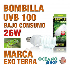 BOMBILLA REPTILES UVB 100 BAJO CONSUMO 26W bombilla-reptiles-uvb-100-bajo-consumo-26w