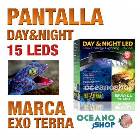 PANTALLA ILUMINACIÓN LED DAY&NIGHT REPTILES 15 LEDS Exo Terra pantalla-iluminación-led-daynight-reptiles-15-leds-exo-terra