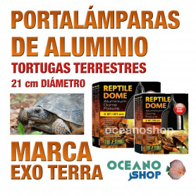 PORTALÁMPARAS DE ALUMINIO REPTILE DOME PARA TORTUGAS TERRESTRES 21 cm Diámetro Exo Terra portalámparas-de-aluminio-reptile-dome-para-tortugas-terrestres-21-cm-diámetro-exo-terra