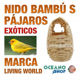 NIDO PARA PÁJAROS EXÓTICOS BAMBÚ S 8x9x12cm Living World nido-para-pájaros-exóticos-bambú-s-8x9x12cm-living-world
