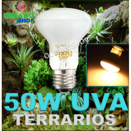 Bombilla 50w UVA para terrarios reptiles tortugas anfibiosincubadoras
