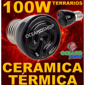Bombilla 100w cerámica emisora térmica LAMPARA BOMBILLA 99% CALOR 100W CERAMICA TERMICA REPTIL terrario TORTUGA PAJARO