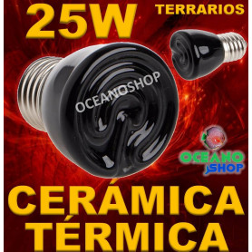 Bombilla 25w cerámica emisora térmica LAMPARA BOMBILLA 99% CALOR 25W CERAMICA TERMICA REPTIL terrario TORTUGA PAJARO