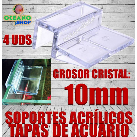 soporte acrilico tapas acuario 10 mm cristal agarre