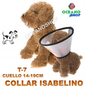 Collar isabelino T7 Cuello 14-19cm D7 5015 collar isabelino perro collarin cuello t7 heridas veterinario gato