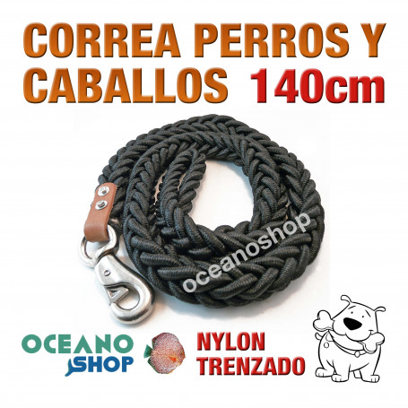 CORREA PERRO TIRADOR MULTIPOSICION NYLON 180-240cm ENGANCHE CINTURÓN L93  3394 | OCEANOSHOP