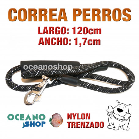 Correa para perros acolchada 120cm y 1,7 cm