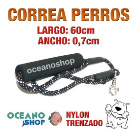 Correa para perros acolchada 60 cm y 0,7 cm CORREA PERROS EMPUÑADURA ACOLCHADA FOAMEX GRAN COMODIDAD 120cm Longitud y 1,7cm Anchura L8 3441