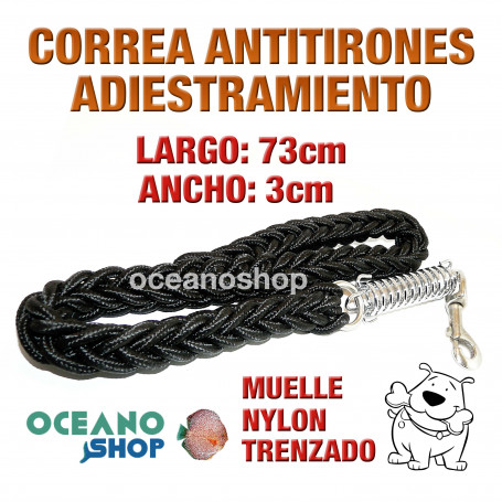 CORREA EMPUÑADURA NYLON TRENZADO CON MUELLE ANTITIRONES 73cm Largo L11 2622