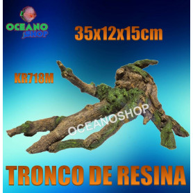 Tronco de resina 35X12X15cm tronco resina acuario madera ica kr718m