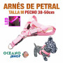 ARNÉS TALLA M LUMINOSO LED ROSA PETRAL AJUSTABLE PERRO PECHO 38-50cm