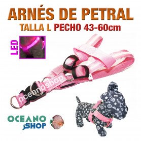 ARNÉS TALLA L LUMINOSO LED ROSA PETRAL AJUSTABLE PERRO PECHO 43-60cm L23SR 2948 ARNÉS TALLA L LUMINOSO LED ROSA PETRAL AJUSTABLE PERRO PECHO 43-60cm