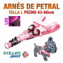 ARNÉS TALLA L LUMINOSO LED ROSA PETRAL AJUSTABLE PERRO PECHO 43-60cm
