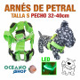 ARNÉS TALLA S LUMINOSO LED VERDE PETRAL AJUSTABLE PERRO PECHO 32-40cm