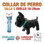 COLLAR CABEZA DE PERRO LED AZUL AJUSTABLE TALLA S CUELLO 18-29cm