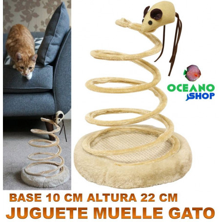 JUGUETE BASE PELUCHE 16 CM MUELLE ESPIRAL 22 CM RATÓN D28 7028
