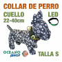 COLLAR PERRO CAMUFLAJE LED VERDE AJUSTABLE TALLA S CUELLO 22-40cm