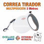 CORREA TIRADOR MULTIPOSICION NYLON 3 Metros ADIESTRAMIENTO PASEO PERRO