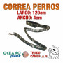 CORREA PERRO TEJIDO CAMUFLAJE MILITAR DE CALIDAD 120cm LARGO