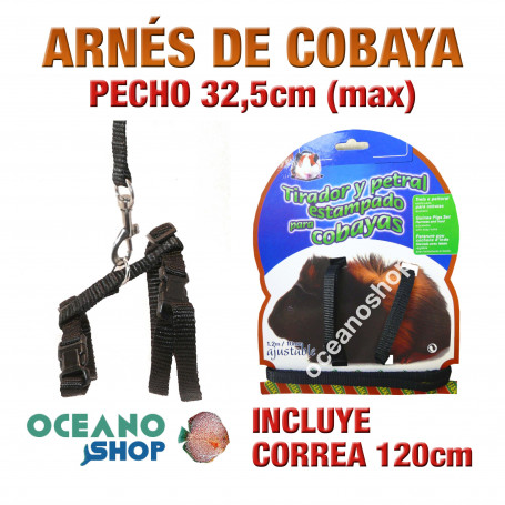 ARNÉS Y CORREA PARA COBAYAS AJUSTABLE CALIDAD 32,5cm Máximo de PECHO