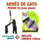 ARNÉS Y CORREA PARA GATOS AJUSTABLE CALIDAD 32,5cm Máximo de PECHO