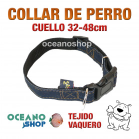 COLLAR PERRO TEJIDO VAQUERO AJUSTABLE DE CALIDAD CUELLO 32-48 L59 2803 COLLAR PERRO TEJIDO VAQUERO AJUSTABLE DE CALIDAD CUELLO 32-48