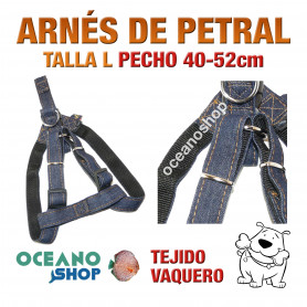 ARNÉS TEJIDO VAQUERO TALLA L PETRAL AJUSTABLE PERRO PECHO 40-52cm L60 2804 ARNÉS TEJIDO VAQUERO TALLA L PETRAL AJUSTABLE PERRO PECHO 40-52cm