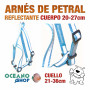 ARNÉS AZUL TEJIDO REFLECTANTE PETRAL AJUSTABLE PERRO CUERPO 20-27cm