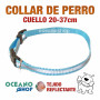 COLLAR PERRO AZUL TEJIDO REFLECTANTE AJUSTABLE DE CALIDAD CUELLO 20-37 L64 2831