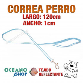 CORREA PERRO AZUL TEJIDO REFLECTANTE DE CALIDAD 120cm LARGO L65 2832 CORREA PERRO AZUL TEJIDO REFLECTANTE DE CALIDAD 120cm LARGO L65 2832